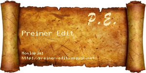 Preiner Edit névjegykártya